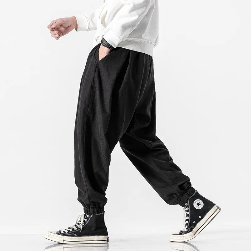 גברים של שחור מכנסיים היפ הופ Streetwear אופנה Jogger הרמון מכנסיים גבר מזדמן מכנסי טרנינג זכר מכנסיים גדול גודל 5XL